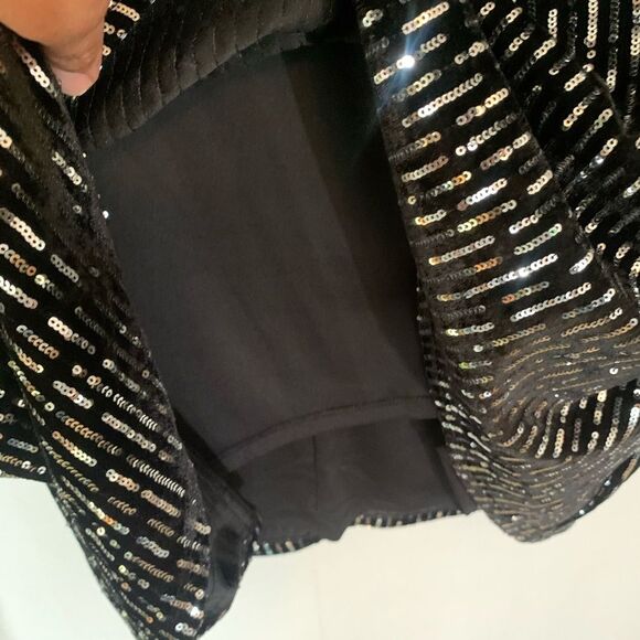 Lane Bryant Silver Sequin & Black Velvet Wrap Dress NWT Party Date Night Sz 16 - Picture 8 of 11